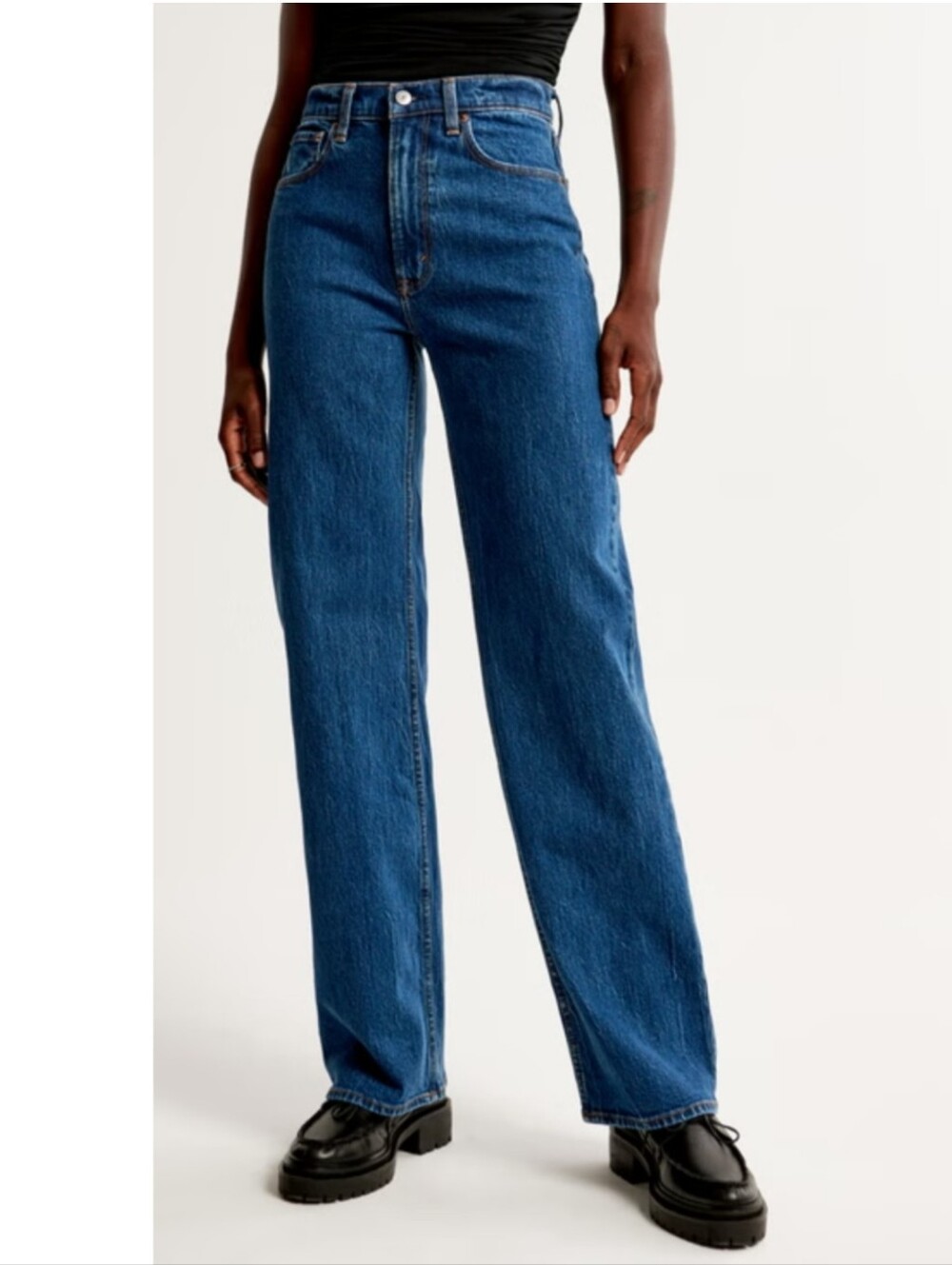 Abercrombie & Fitch Blue The 90s Relaxed jean High Rise Straight Leg Size 30, 10